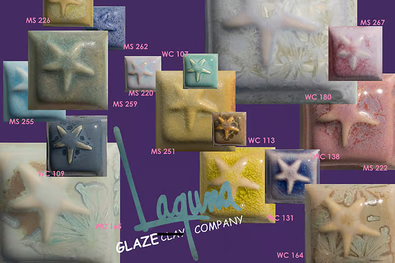 Graphic of Laguna glaze samples and their codes.